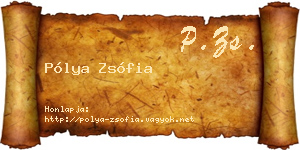 Pólya Zsófia névjegykártya