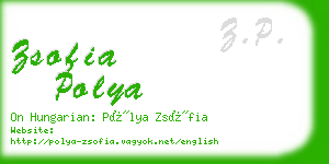 zsofia polya business card